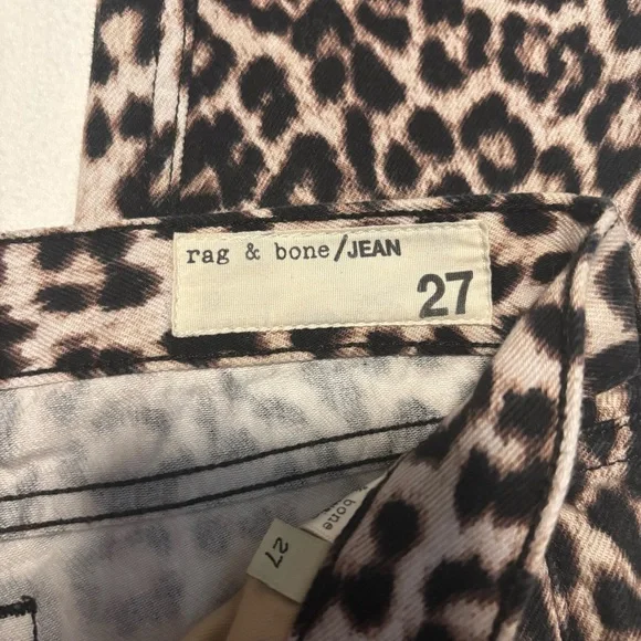 rag & bone Women's 27 Boyfriend Jean Straight Leg Leopard Print Mid Rise - Picture 7 of 8